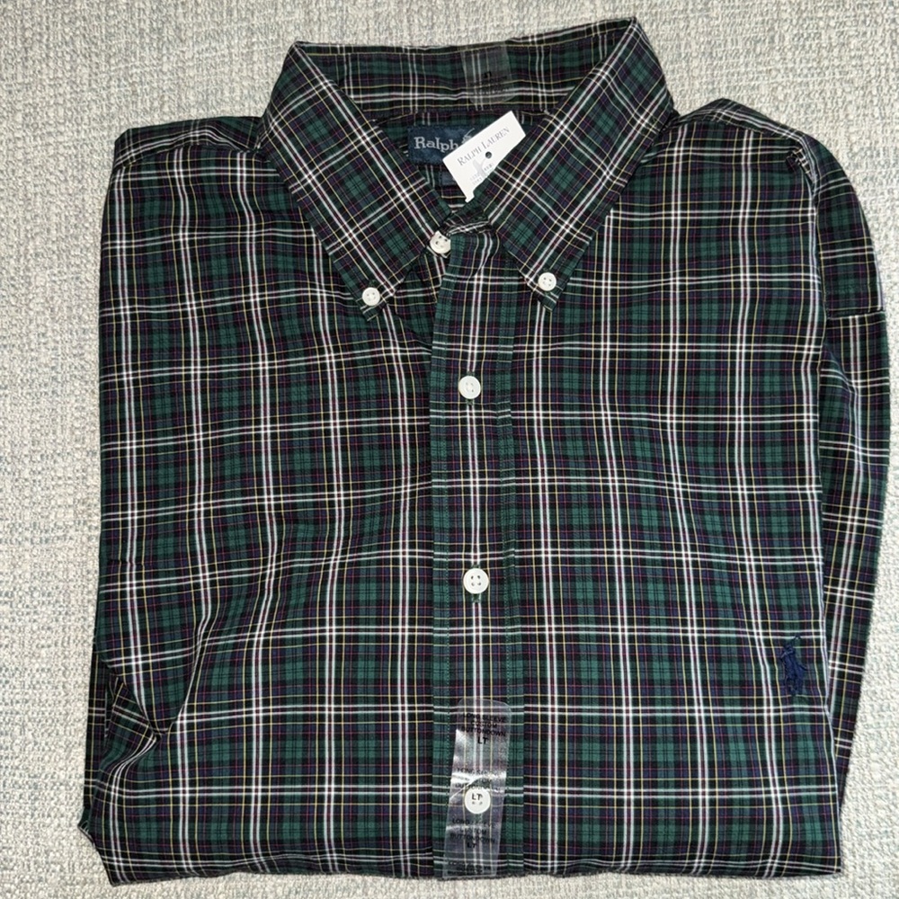 Ralph Lauren dress shirt plaid. Size Large Tall. New with tags